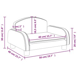 Kindersofa Creme 50x40x30 cm Stoff