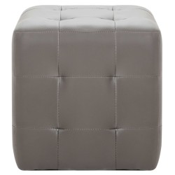 Pouf 2 Stk. Grau 30x30x30 cm Kunstleder