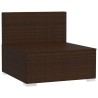 3-Sitzer-Sofa mit Kissen Braun Poly Rattan