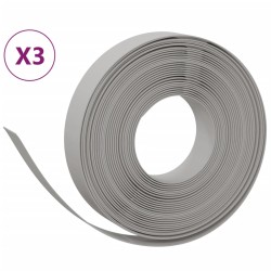 Rasenkanten 3 Stk. Grau 10 m 10 cm Polyethylen