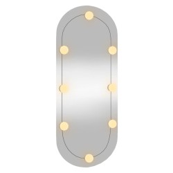 Wandspiegel mit LED-Leuchten 30x70 cm Glas Oval