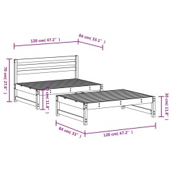 2-tlg. Garten-Lounge-Set Honigbraun Massivholz Kiefer