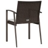 Gartenstühle mit Kissen 4 Stk. Braun 56,5x57x83 cm Poly Rattan