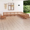 11-tlg. Garten-Lounge-Set Massivholz Kiefer Honigbraun