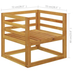 Gartenstuhl mit Cremeweißen Auflagen Massivholz Akazie