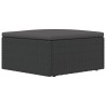 Gartenhocker mit Kissen Schwarz Poly Rattan