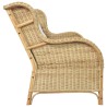 2-Sitzer-Sofa Natur Rattan und Leinen