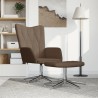 Relaxsessel mit Hocker Braun Stoff