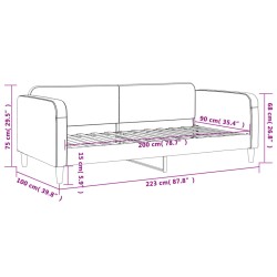 Tagesbett Dunkelgrau 90x200 cm Stoff