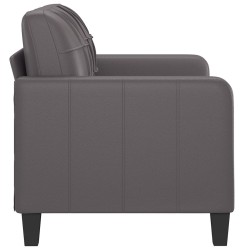 2-Sitzer-Sofa Grau 120 cm Kunstleder