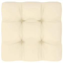 Garten-Mittelsofas mit Creme Kissen 2 Stk. Massivholz Kiefer