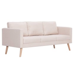 3-Sitzer-Sofa Stoff Cremeweiß