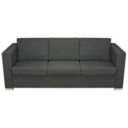 3-Sitzer Sofa Stoff Dunkelgrau