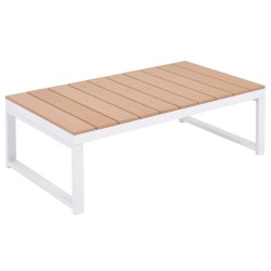 5-tlg. Garten-Lounge-Set mit Auflagen Aluminium und WPC