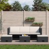 4-tlg. Garten-Lounge-Set mit Auflagen Poly Rattan Schwarz