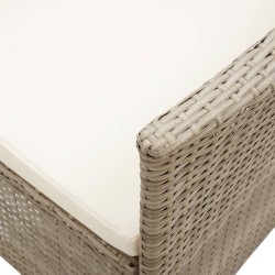 Gartenstühle 2 Stk. mit Auflagen Poly Rattan Beige