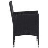 Garten-Essstühle 2 Stk. Poly Rattan Schwarz