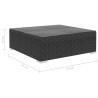 4-tlg. Garten-Lounge-Set mit Auflagen Poly Rattan Schwarz