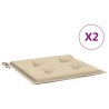 Gartenstuhl-Kissen 2 Stk. Beige 50x50x3 cm Oxford-Gewebe