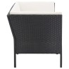 6-tlg. Garten-Lounge-Set mit Auflagen Poly Rattan Schwarz