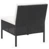 6-tlg. Garten-Lounge-Set mit Auflagen Poly Rattan Schwarz