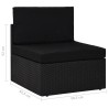 Modulares 3-Sitzer-Sofa Poly Rattan Schwarz