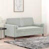 2-Sitzer-Sofa mit Zierkissen Hellgrau 140 cm Samt