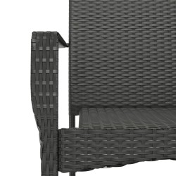 Gartenstühle mit Kissen 4 Stk. Poly Rattan Schwarz