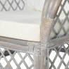 Sessel mit Kissen Grau Natur-Rattan und Leinen