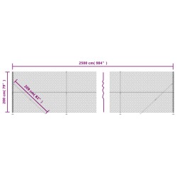 Maschendrahtzaun mit Bodenflansch Anthrazit 2x25 m