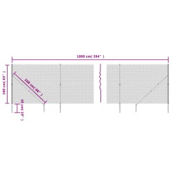 Maschendrahtzaun mit Bodenhülsen Anthrazit 1,6x10 m