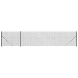 Maschendrahtzaun mit Bodenflansch Anthrazit 1,4x10 m