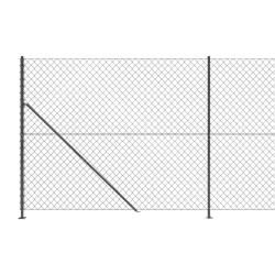 Maschendrahtzaun mit Bodenflansch Anthrazit 1,4x10 m