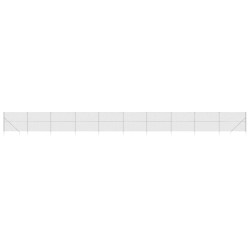 Maschendrahtzaun mit Bodenhülsen Silbern 2,2x25 m