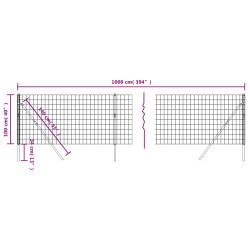 Maschendrahtzaun Grün 1x10 m Verzinkter Stahl