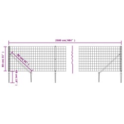 Maschendrahtzaun mit Bodenhülsen Grün 0,8x25 m