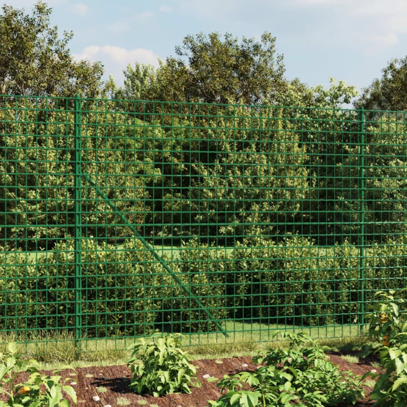 Maschendrahtzaun mit Bodenflansch Grün 2x25 m