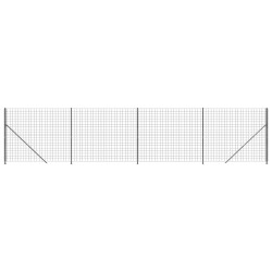 Maschendrahtzaun mit Bodenflansch Anthrazit 1,4x10 m