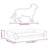 Hundebett Hellgrau 100x50x21 cm Samt