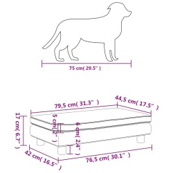 Hundebett mit Verlängerung Creme 100x50x30 cm Kunstleder