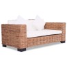 Sofa-Set 15-tlg. Natur Rattan