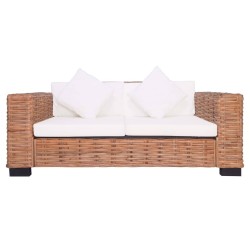 2-Sitzer Gartensofa Natürliches Rattan