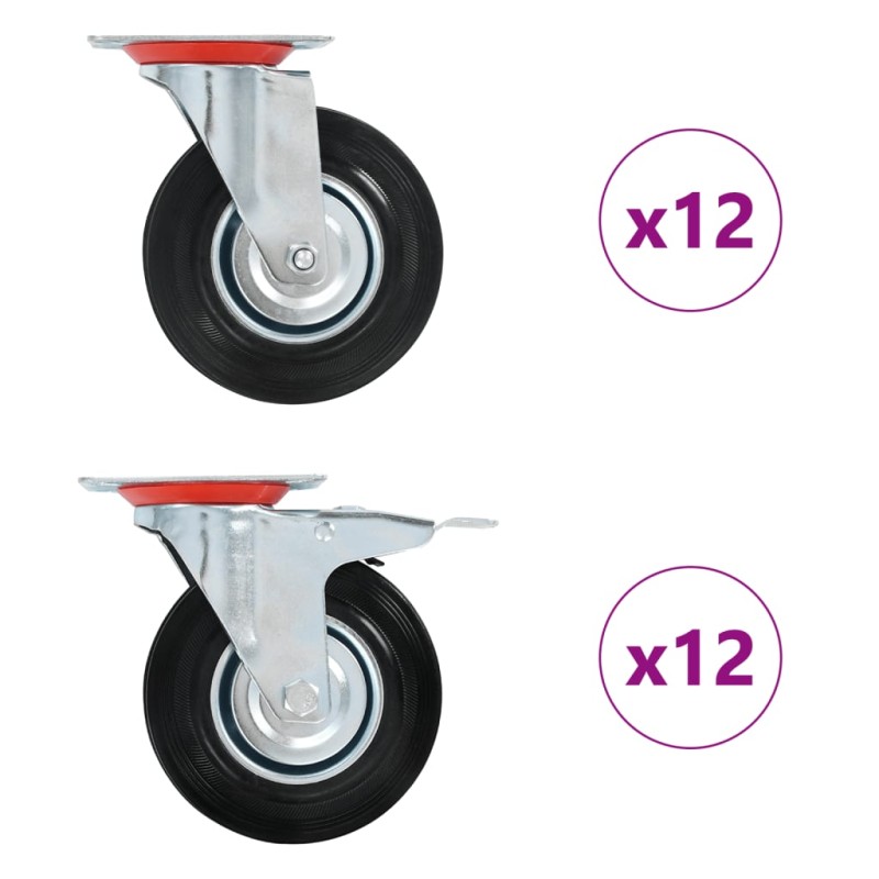 24 Stk. Lenkrollen 125 mm