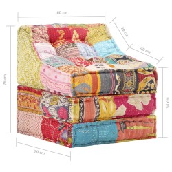 Modularer Pouf Patchwork Stoff