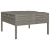 3-tlg. Garten-Lounge-Set mit Auflagen Poly Rattan Grau