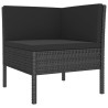 2-tlg. Garten-Lounge-Set mit Auflagen Poly Rattan Schwarz