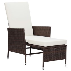 2-tlg. Garten-Lounge-Set mit Kissen Poly Rattan Braun