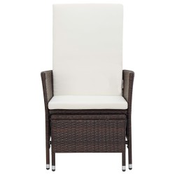 2-tlg. Garten-Lounge-Set mit Kissen Poly Rattan Braun