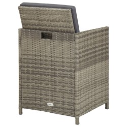 Gartenstühle 2 Stk. mit Auflagen Poly Rattan Grau