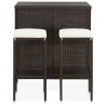 3-tlg. Bar Set Poly Rattan Braun